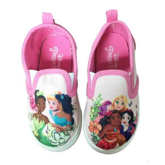 Disney Princess Canvas Slip On Sneakers Moana Cinderella Shoes Toddler Girls 6M - Picture 1 of 1